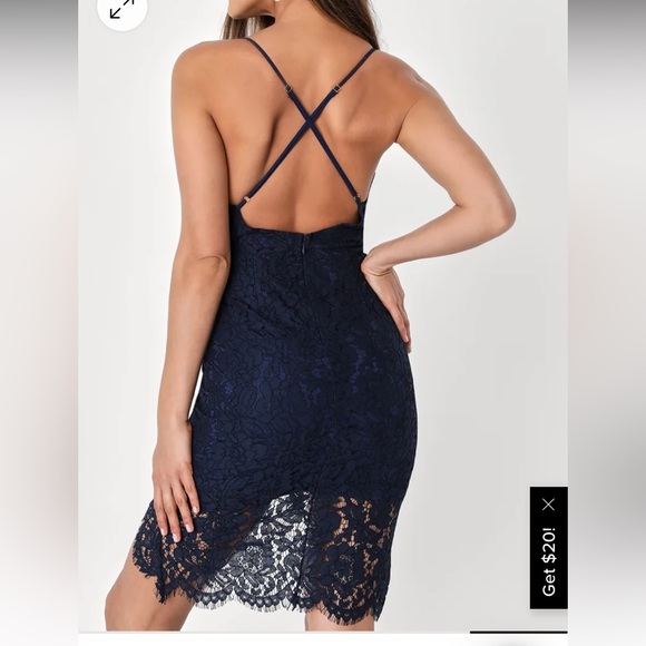 Flirting with Desire Dress LuLu’s Navy - Picture 2 of 6